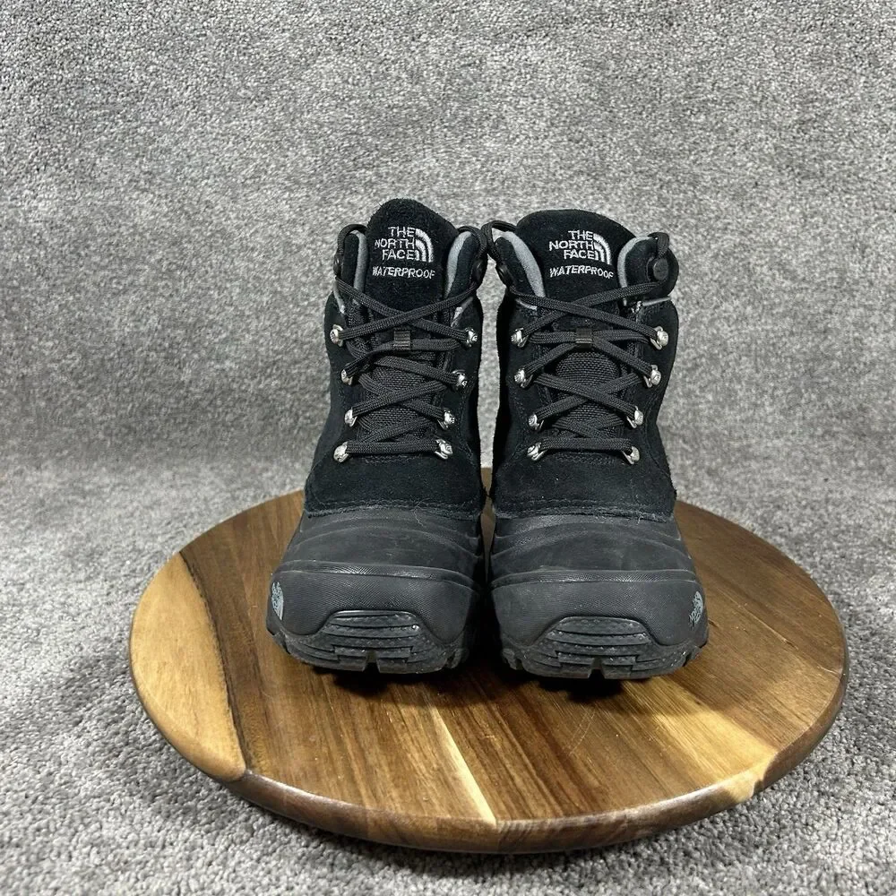The North Face Chilkat Lace II Youth Size 3 Black Waterproof Winter Boots Used